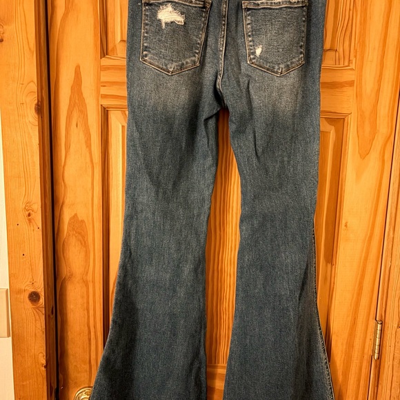 Flying Monkey Distressed Flare Jeans - Blue - Size 29 - Picture 2 of 4